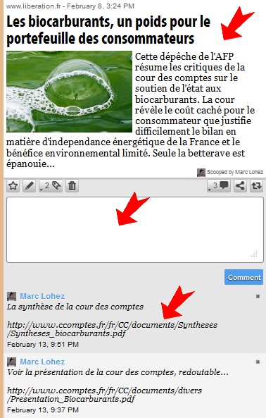 edition d'un scoop sur Scoop.it